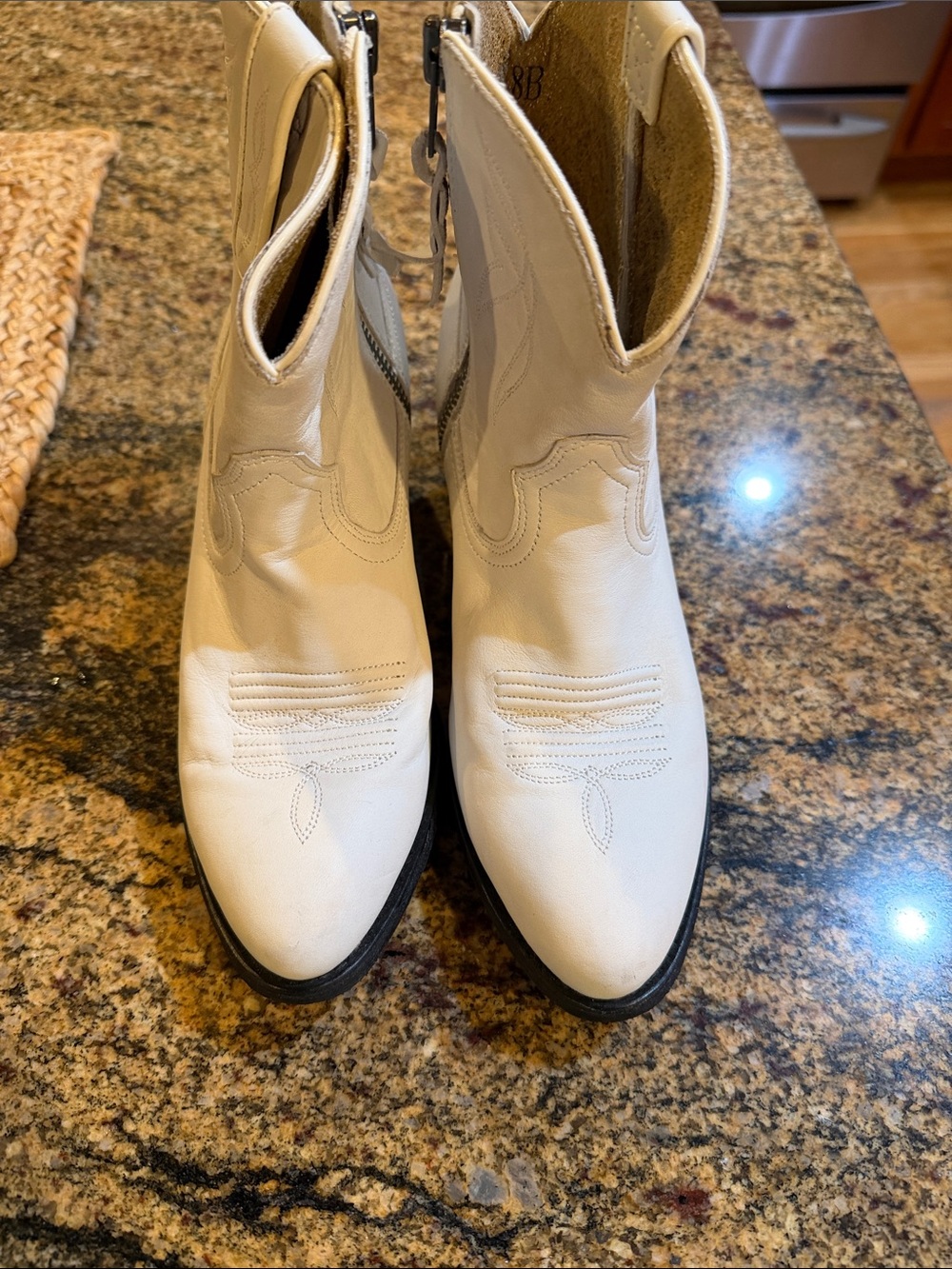White Women's Western Ankle Boots - Classic Leather Style
